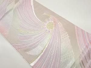 抽象孔雀に華文模様織出し袋帯